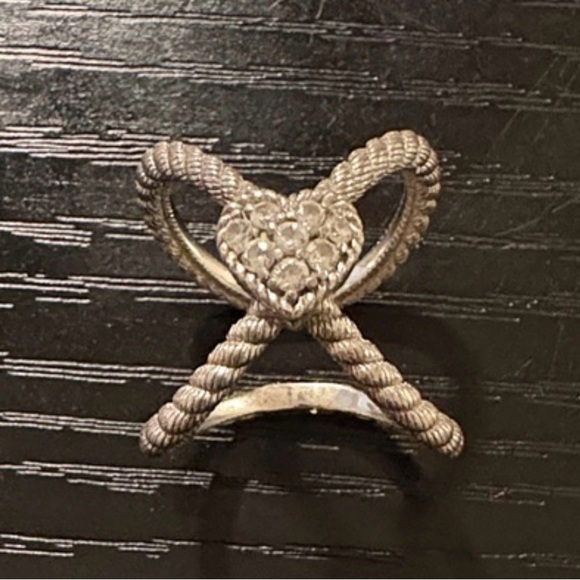 Judith Ripka Silver Heart Rope Ring - Picture 2 of 6